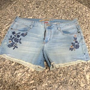 Adorable embroidered denim shorts! Size 11